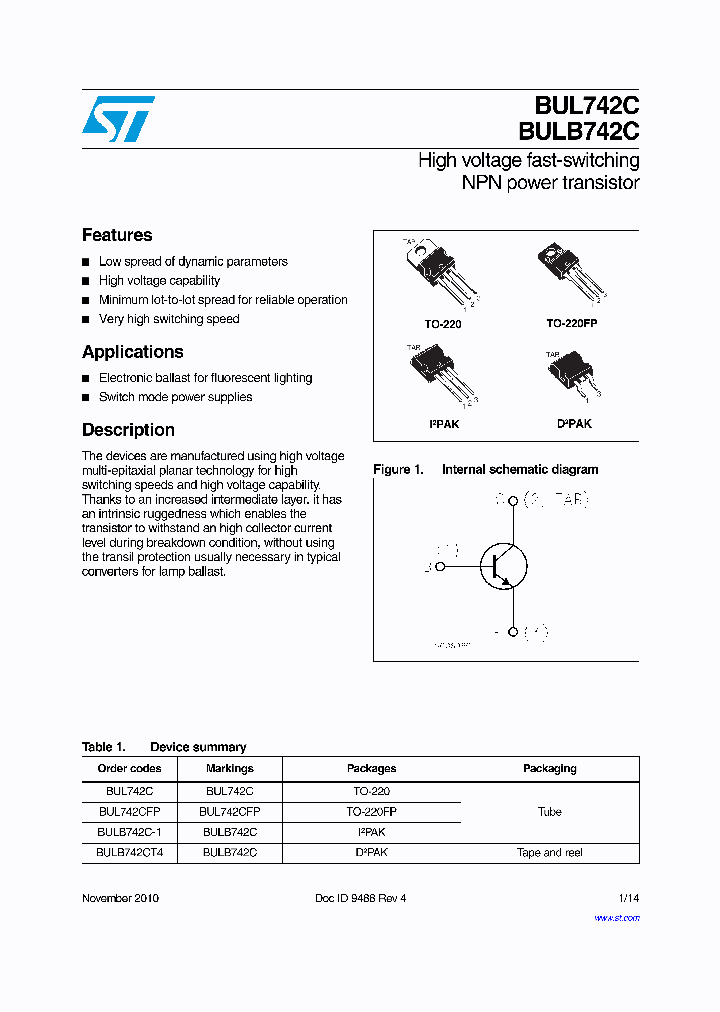 BUL742CFP_8289861.PDF Datasheet