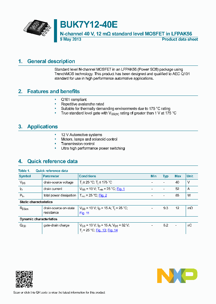 BUK7Y12-40E_8290104.PDF Datasheet