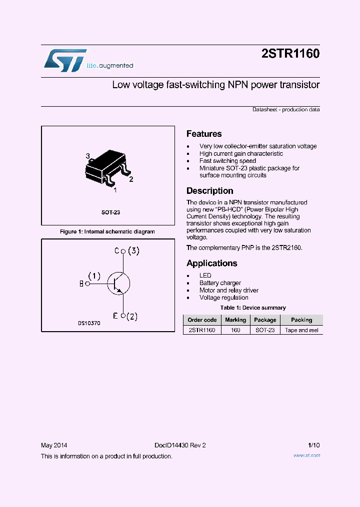 2STR1160_8293767.PDF Datasheet