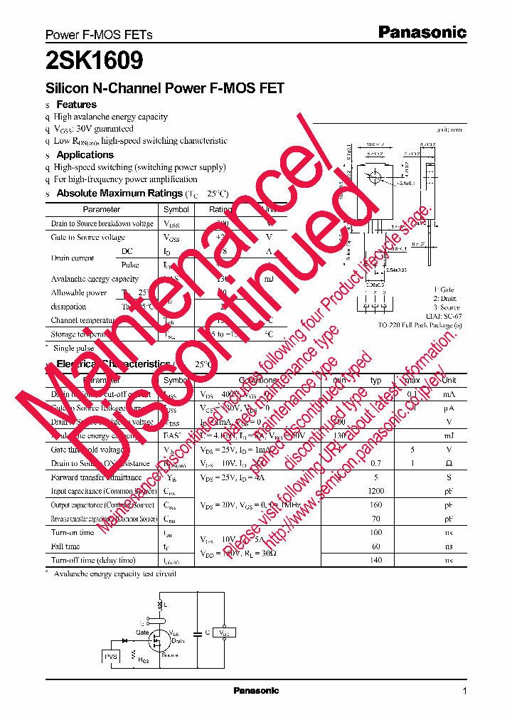 2SK1609_8298388.PDF Datasheet