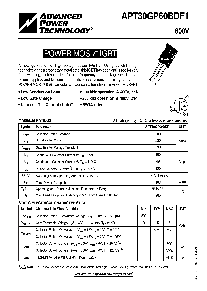 APT30GP60BDF1_8299019.PDF Datasheet