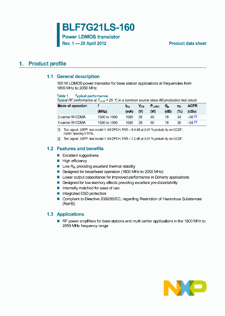 BLF7G21LS-160_8301110.PDF Datasheet