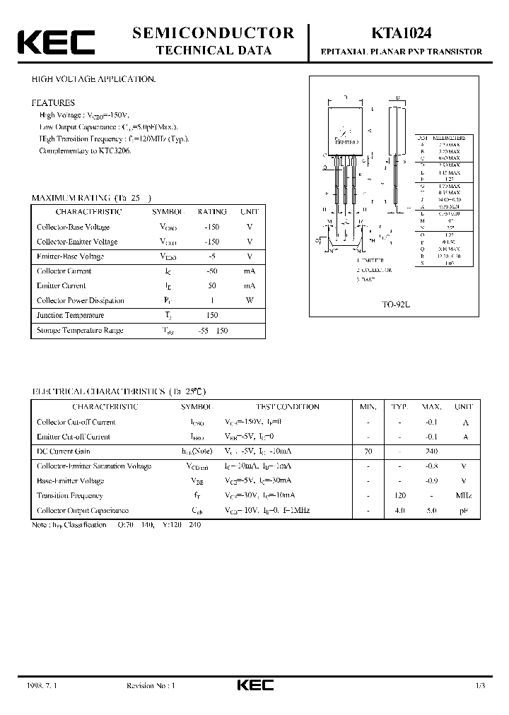 KTA1024_8303533.PDF Datasheet