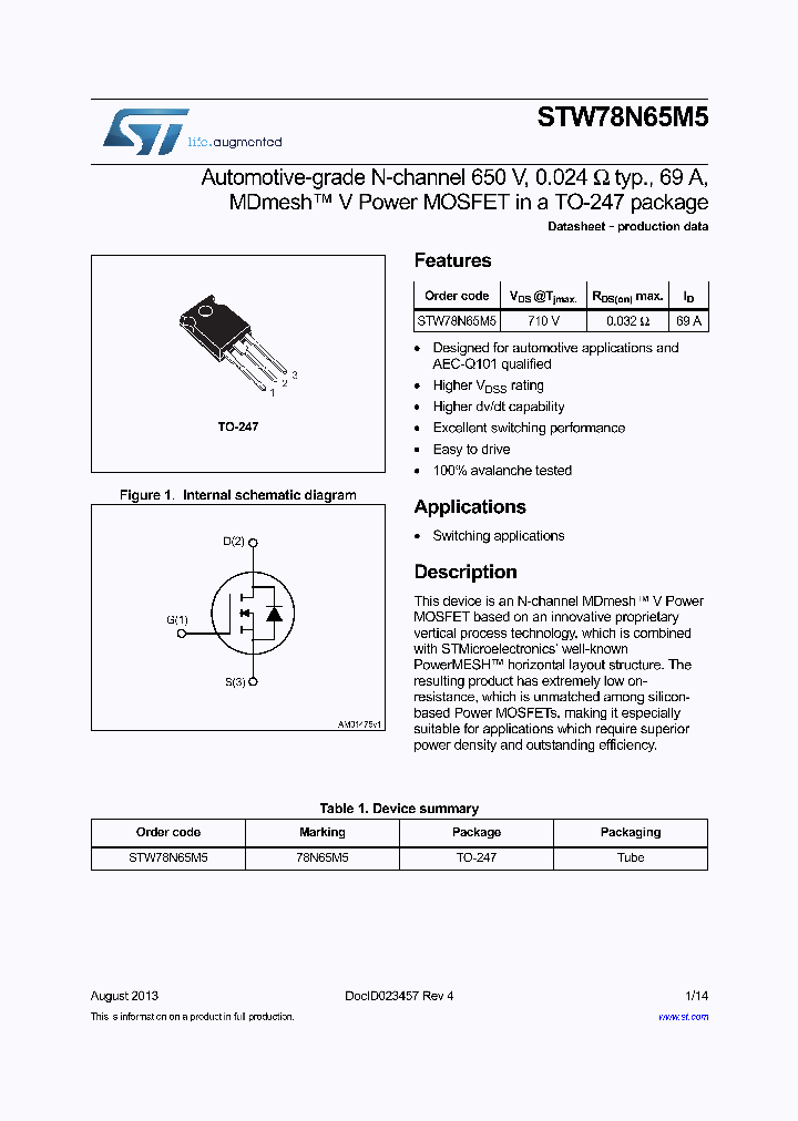 STW78N65M5_8305003.PDF Datasheet