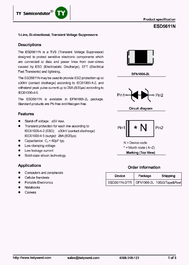 ESD5611N_8306419.PDF Datasheet