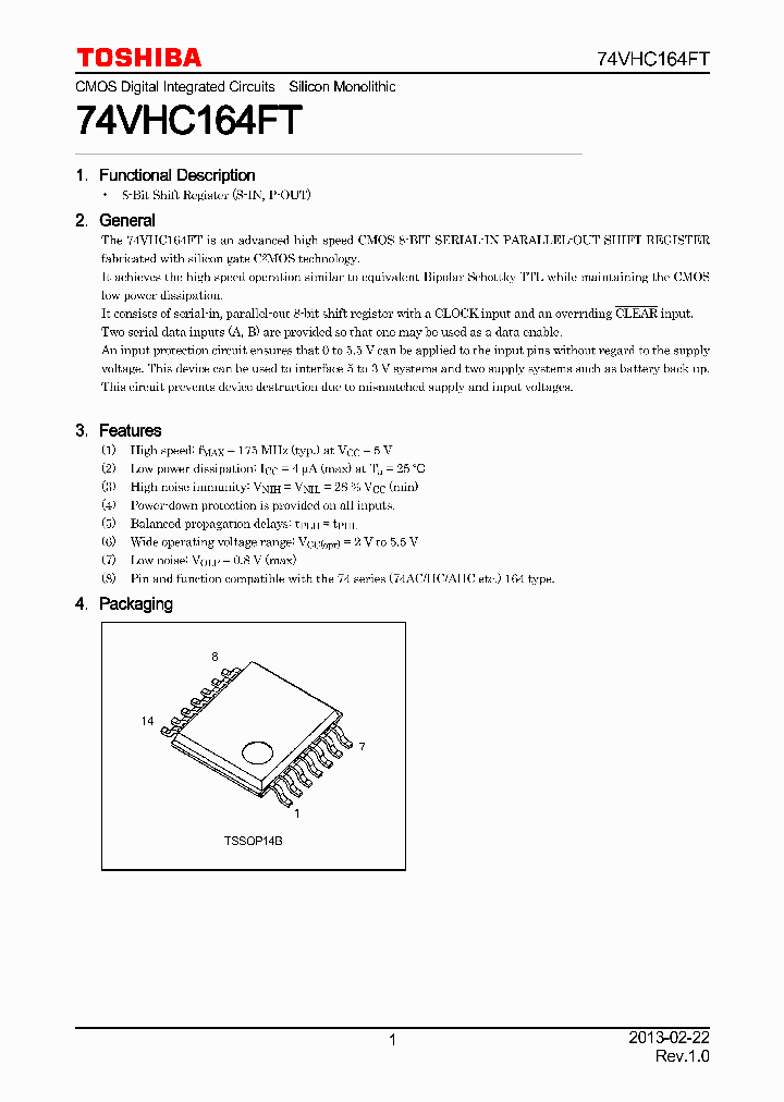 74VHC164FT_8314360.PDF Datasheet