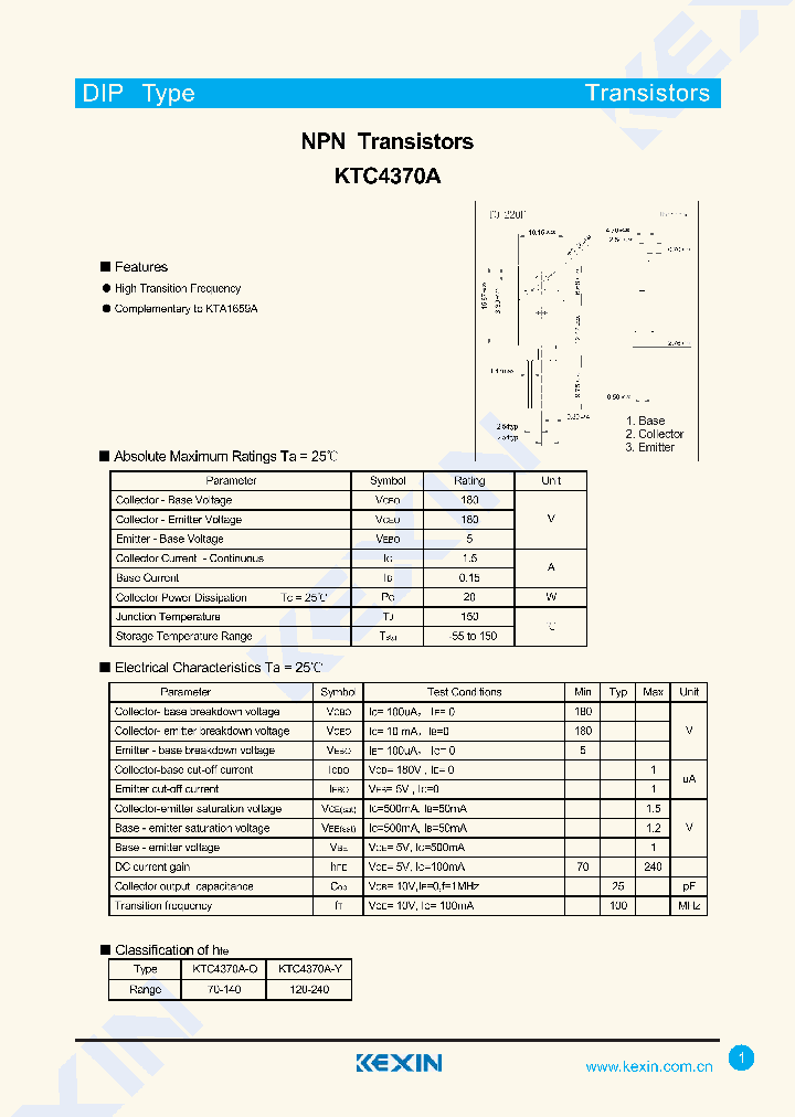 KTC4370A-O_8314829.PDF Datasheet