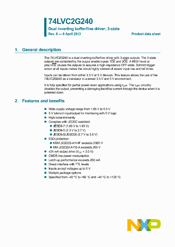 74LVC2G240GF_8315999.PDF Datasheet