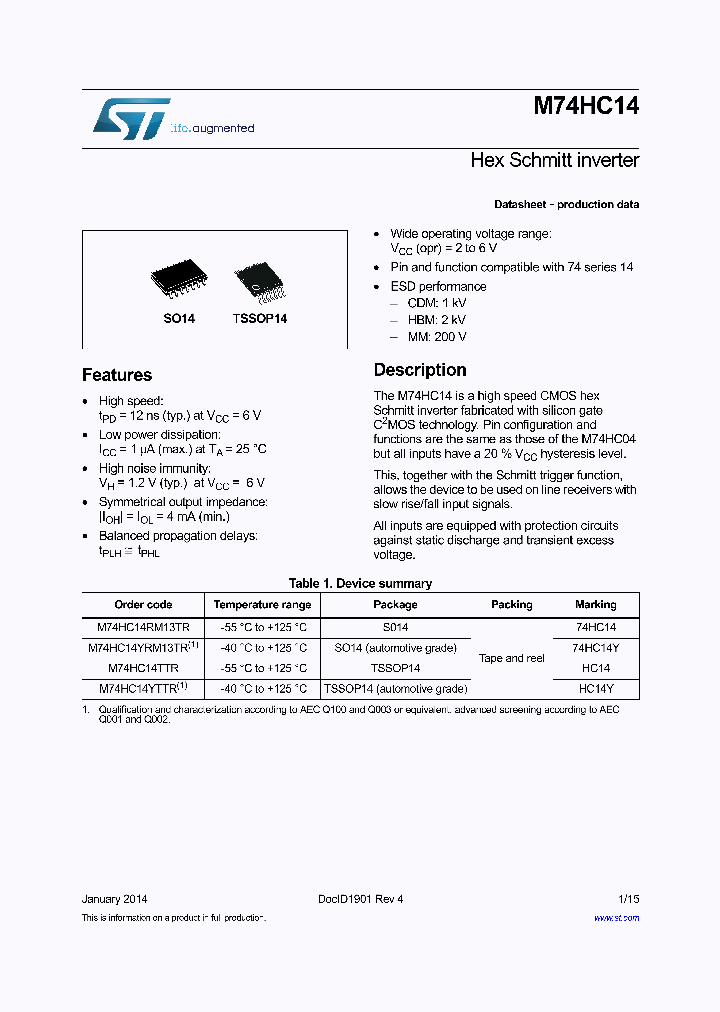 M74HC14YTTR_8316341.PDF Datasheet