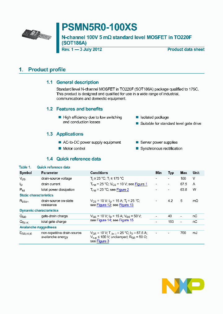 PSMN5R0-100XS_8323875.PDF Datasheet