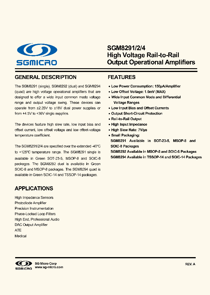 SGM8291_8324778.PDF Datasheet