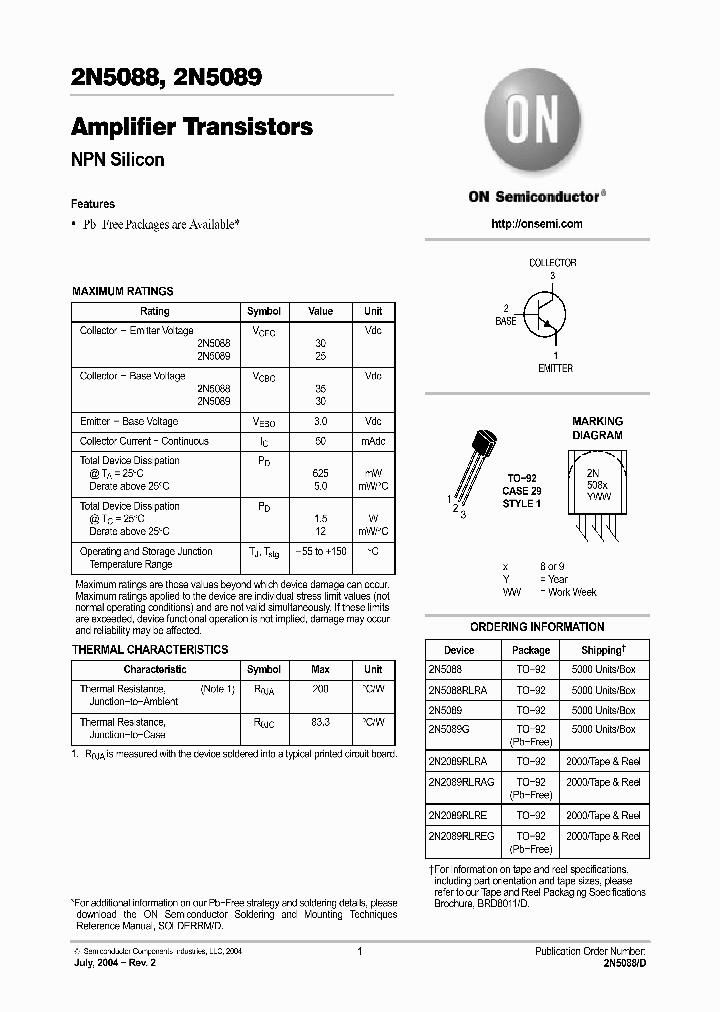 2N5088RLRA_8332836.PDF Datasheet