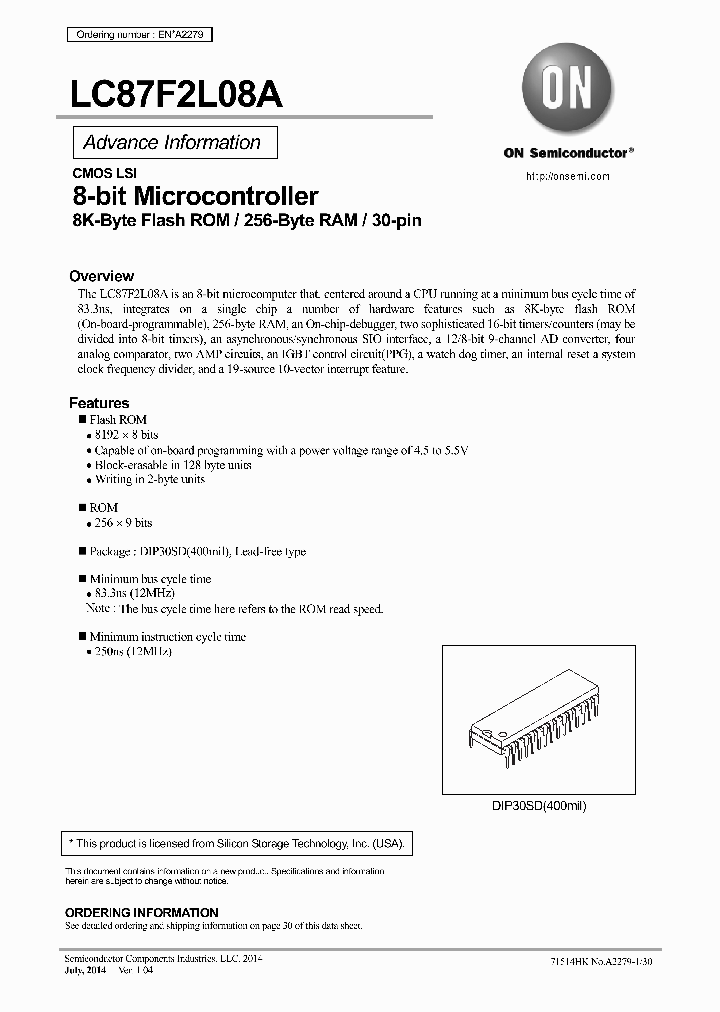 LC87F2L08AU-DIP-E_8340397.PDF Datasheet