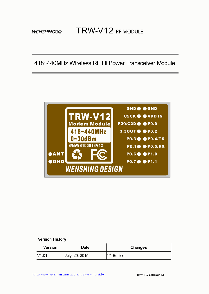 TRW-V12_8346721.PDF Datasheet