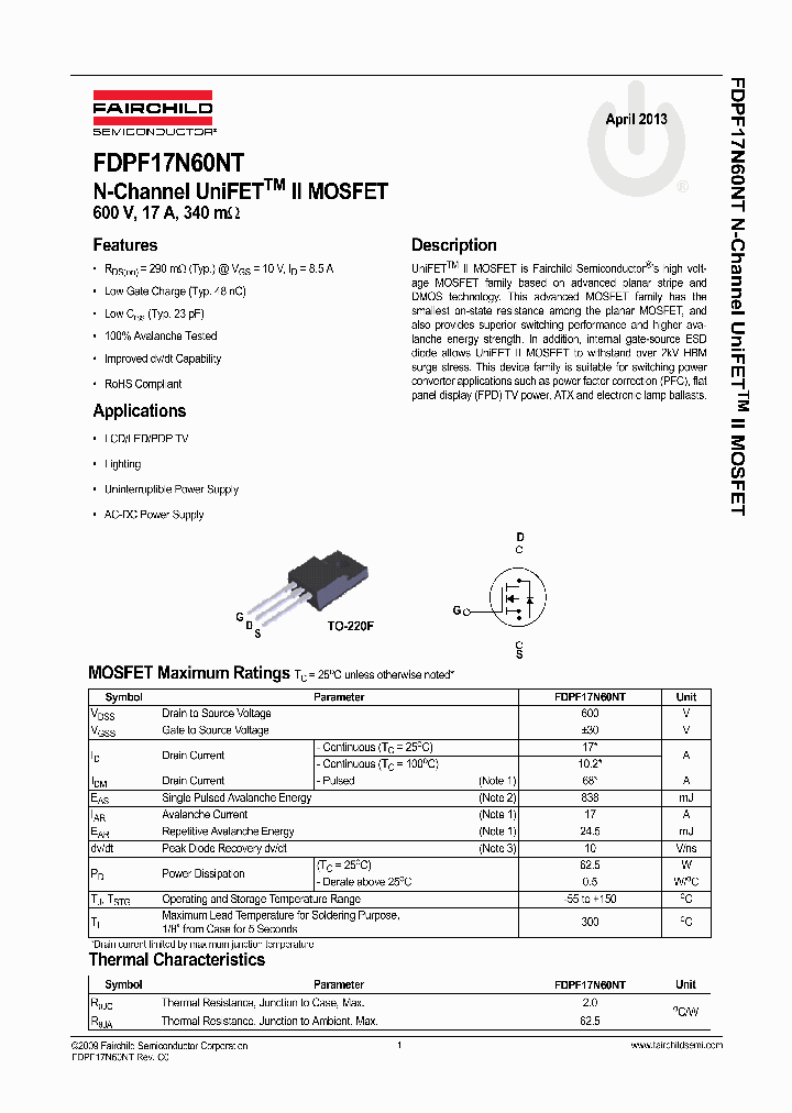 FDPF17N60NT_8348056.PDF Datasheet