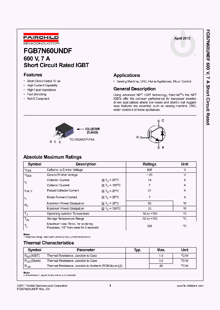 FGB7N60UNDF_8348059.PDF Datasheet