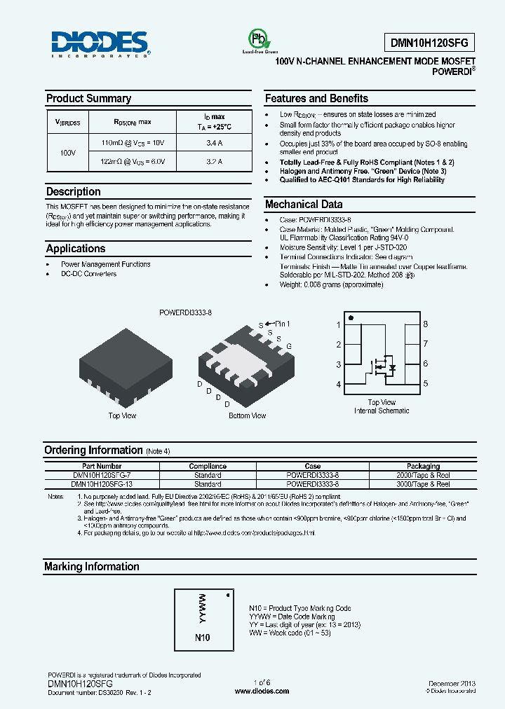 DMN10H120SFG-13_8348631.PDF Datasheet