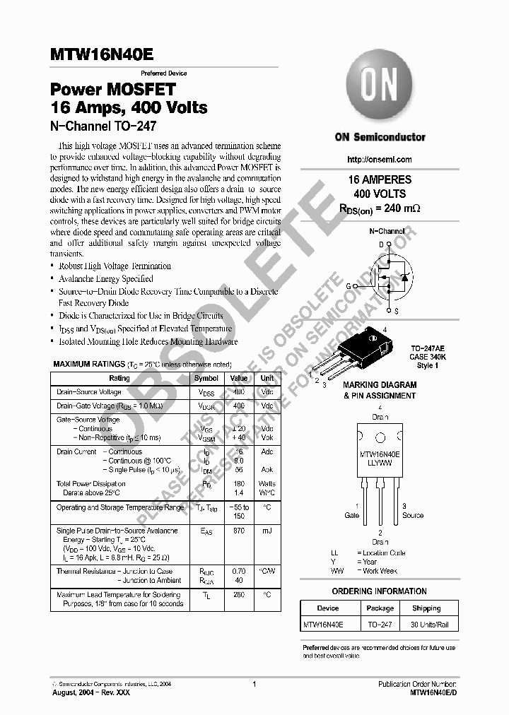 MTW16N40E_8352416.PDF Datasheet