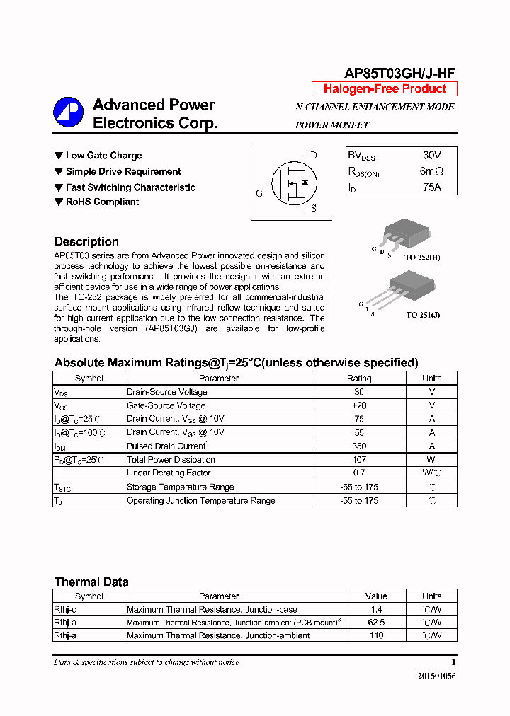 AP85T03GH-HF-16_8354029.PDF Datasheet