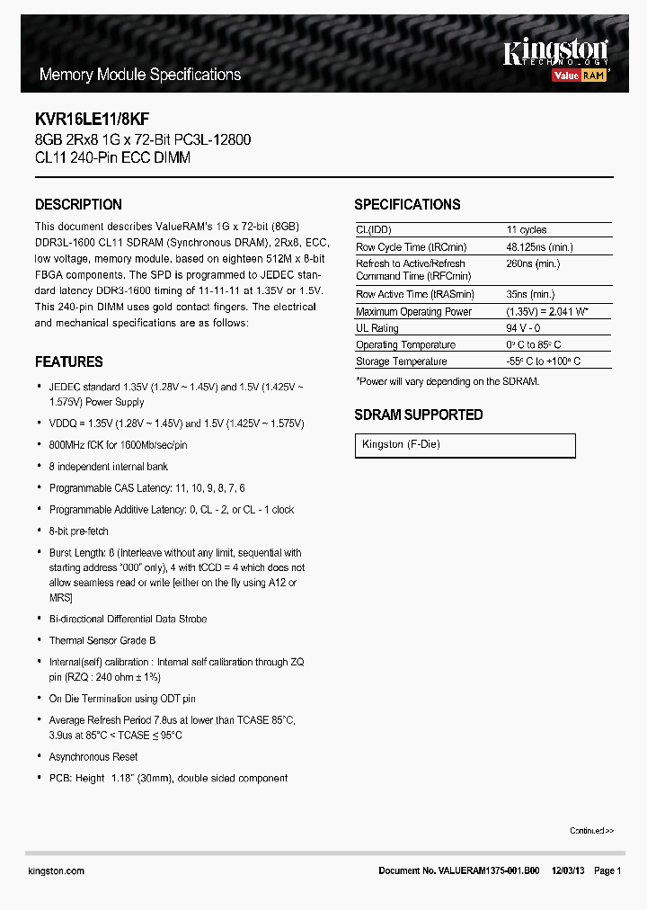 KVR16LE11-8KF_8355595.PDF Datasheet