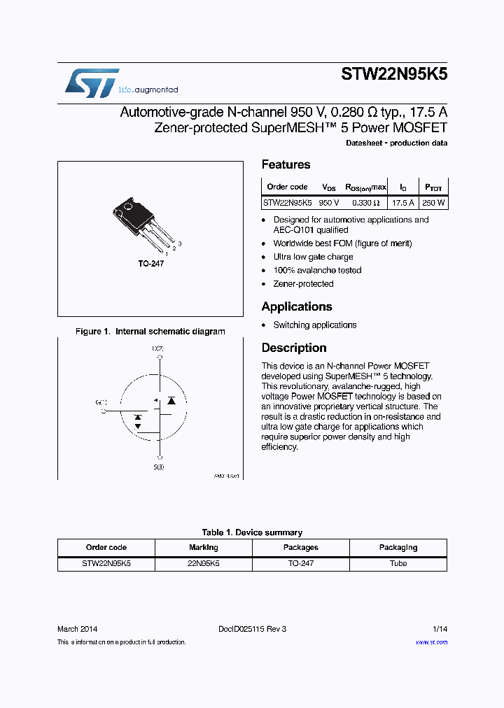 STW22N95K5_8358548.PDF Datasheet