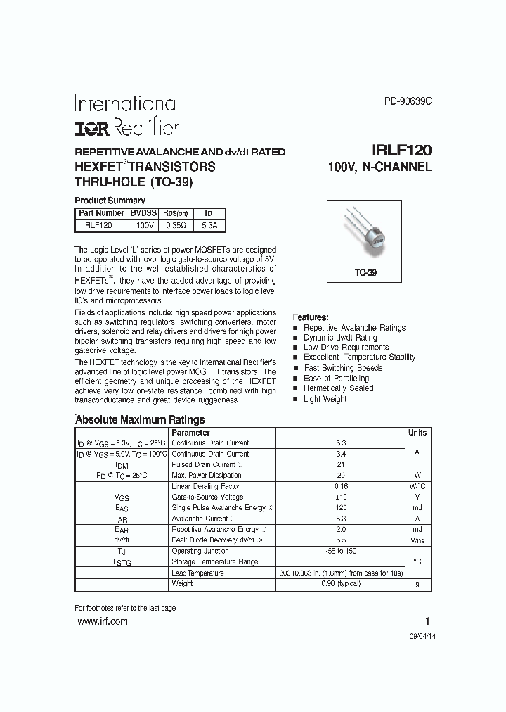 IRLF120_8362233.PDF Datasheet