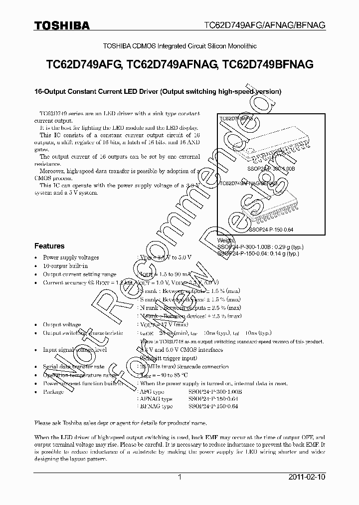 TC62D749AFNAG_8364488.PDF Datasheet