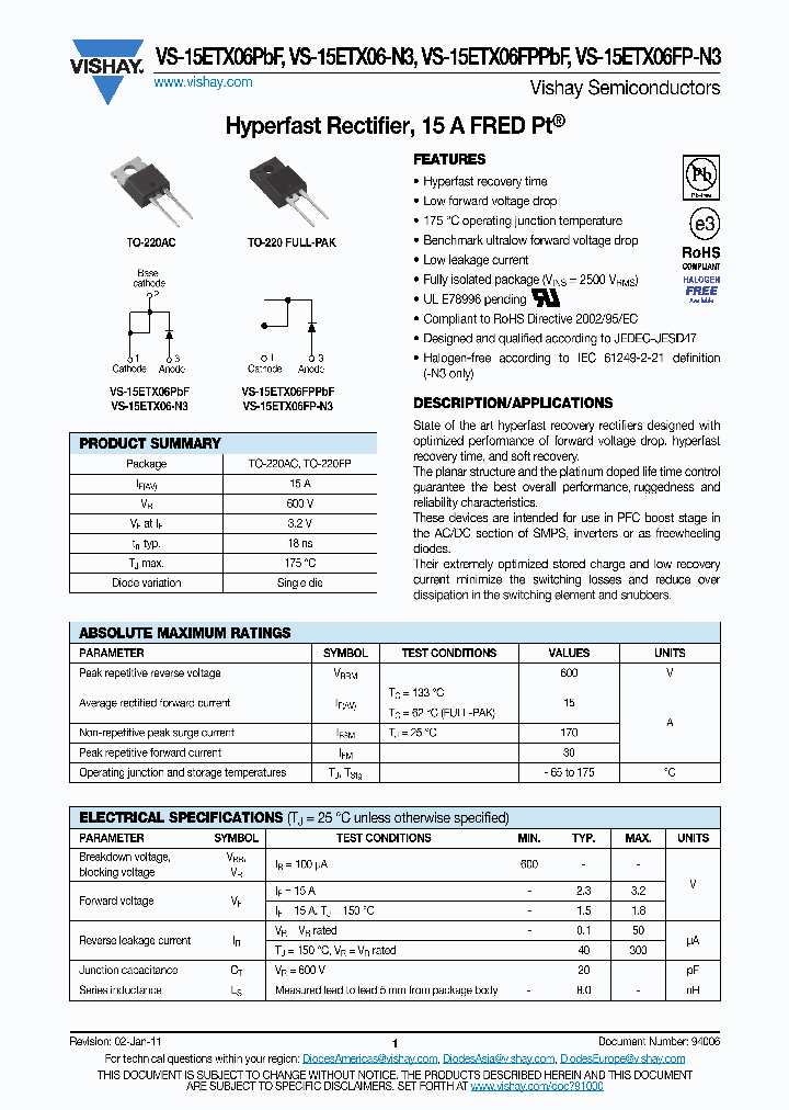 VS-15ETX06-N3_8369085.PDF Datasheet