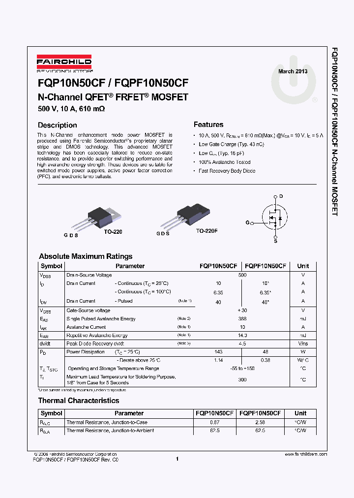 FQPF10N50CF_8372611.PDF Datasheet