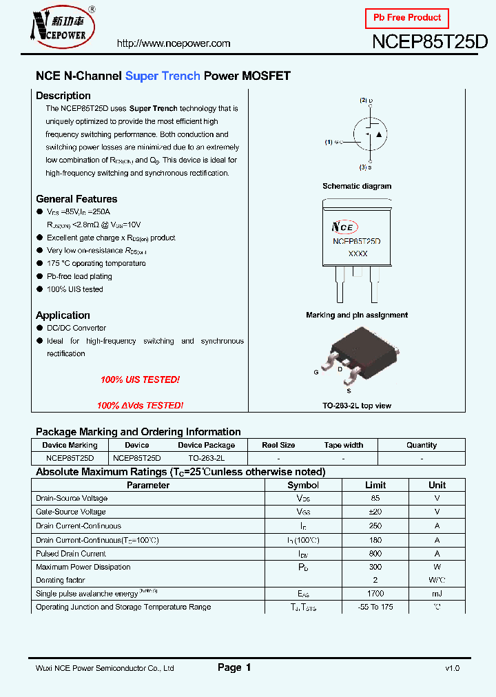 NCEP85T25D_8373894.PDF Datasheet