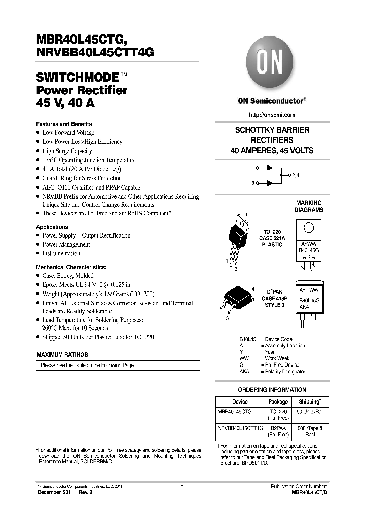 MBR40L45CTG_8377053.PDF Datasheet