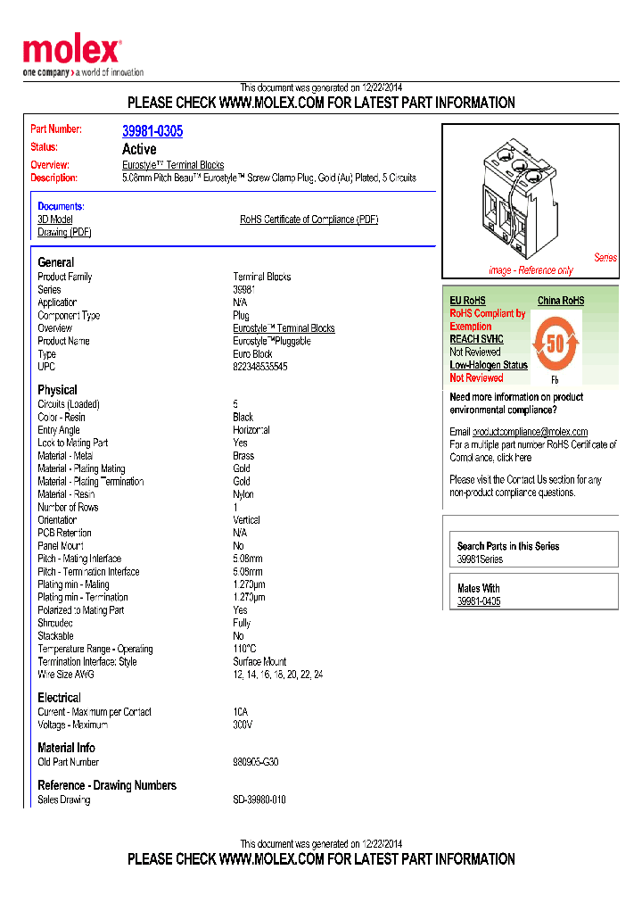 39981-0305_8383607.PDF Datasheet