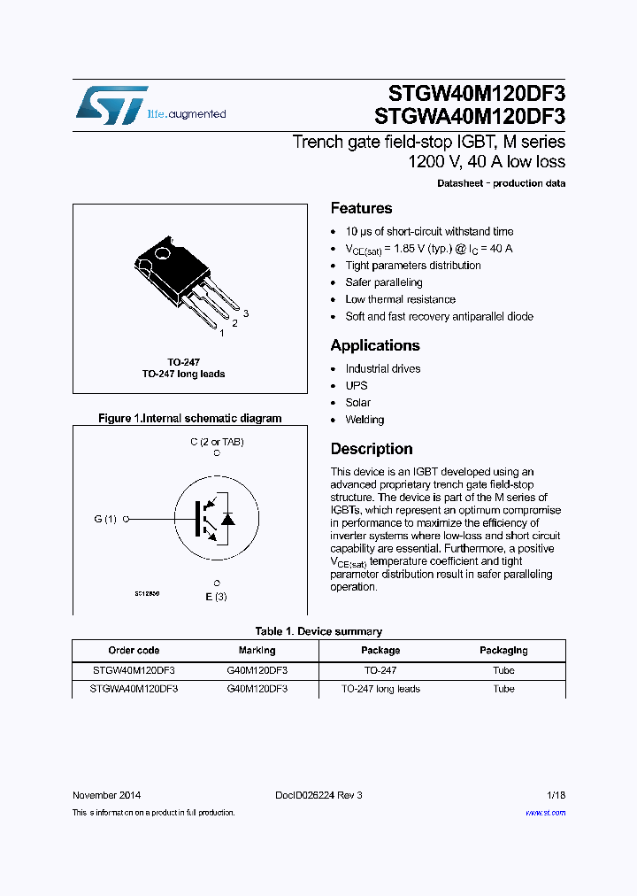 STGW40M120DF3_8383887.PDF Datasheet