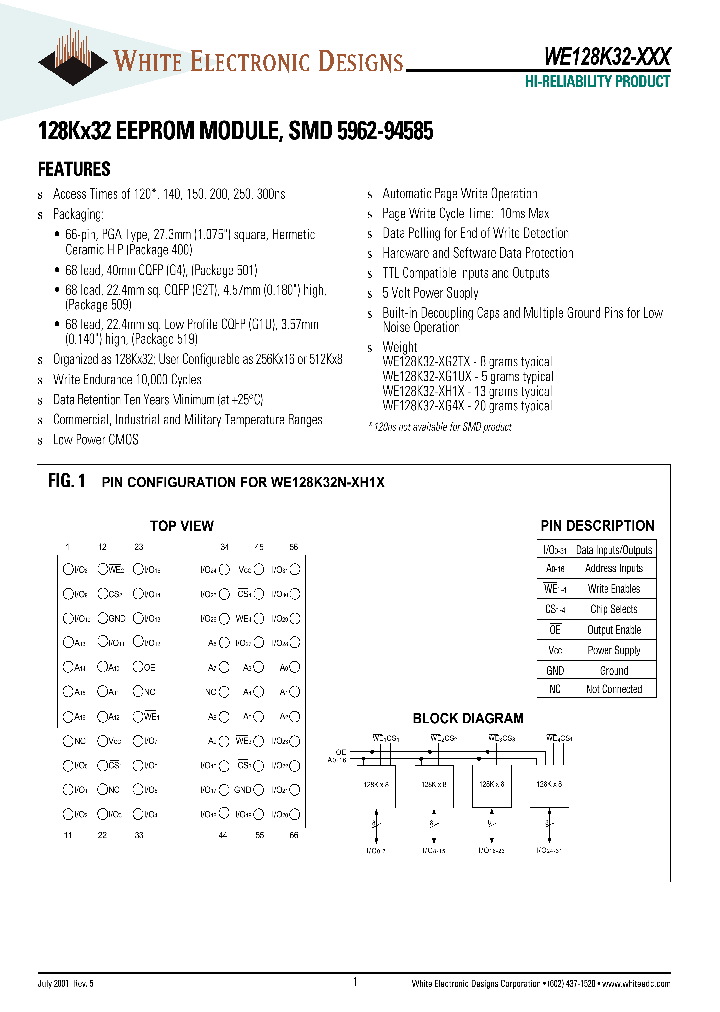 WE128K32N-120G2TC_8387581.PDF Datasheet