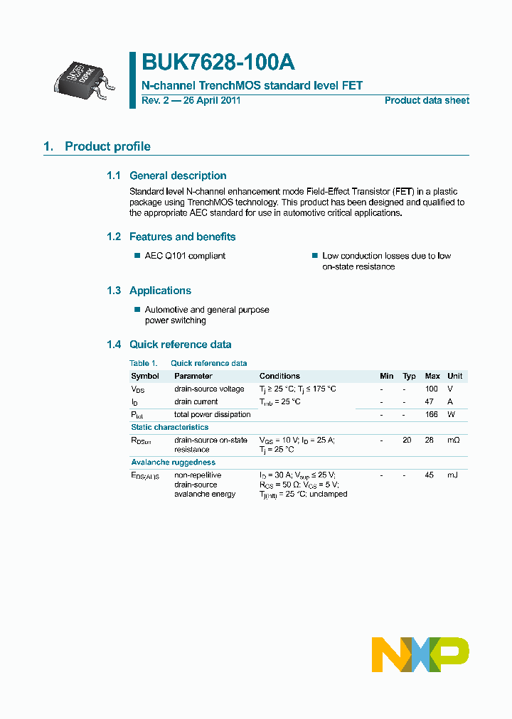 BUK7628-100A-15_8387658.PDF Datasheet