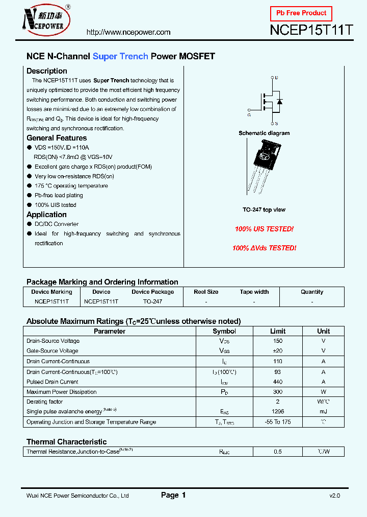 NCEP15T11T_8395393.PDF Datasheet