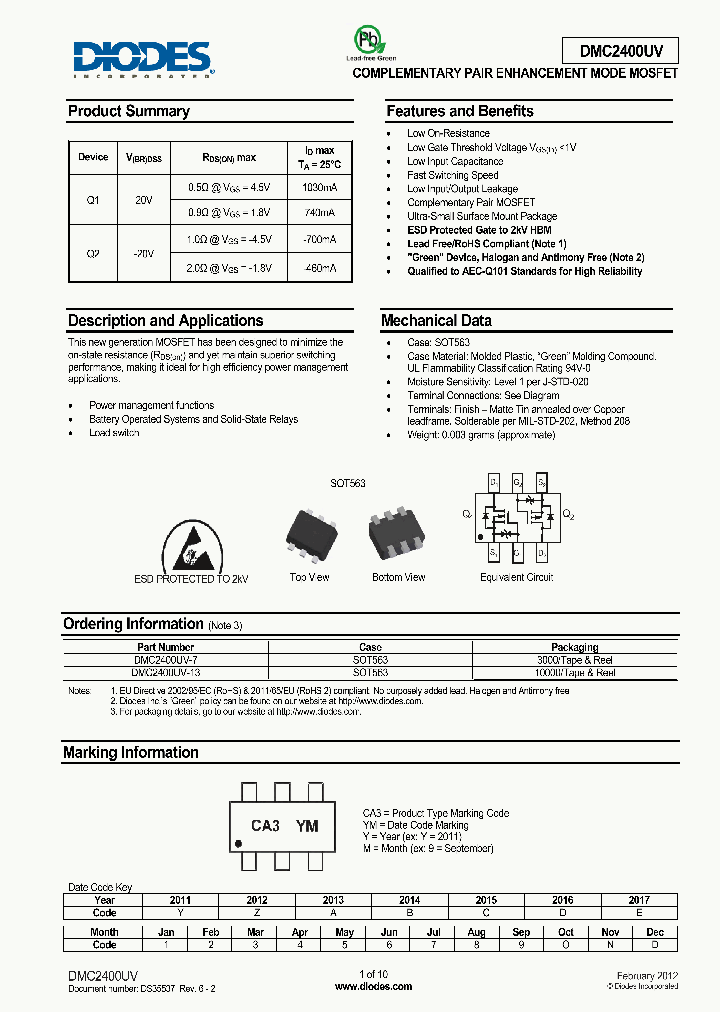 DMC2400UV-7_8399358.PDF Datasheet