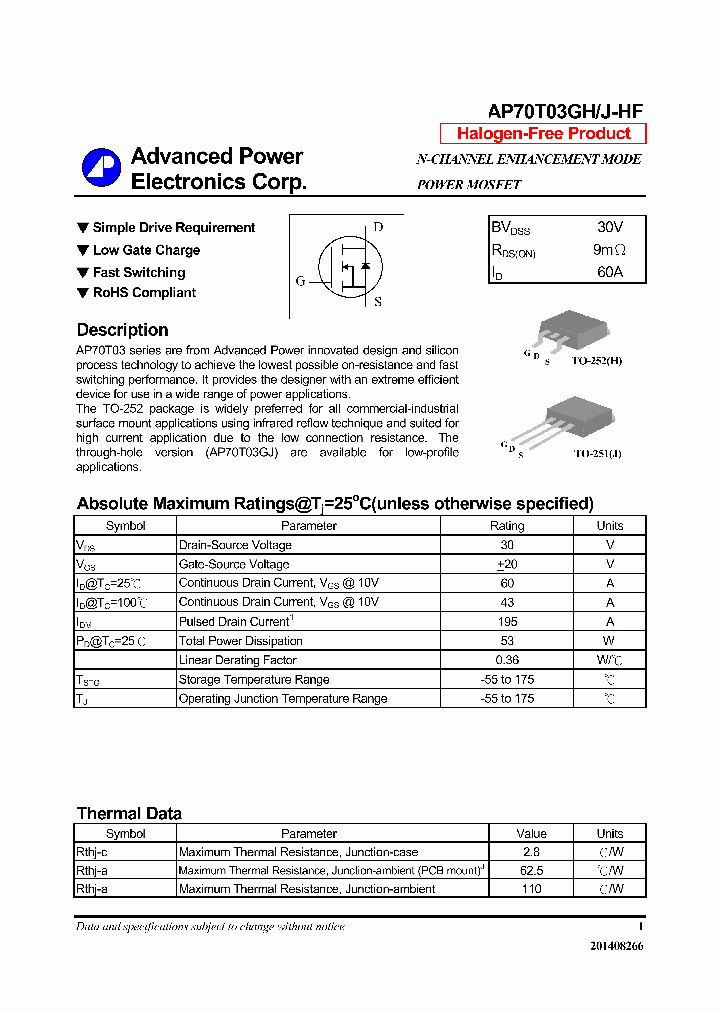 AP70T03GH-HF_8401319.PDF Datasheet