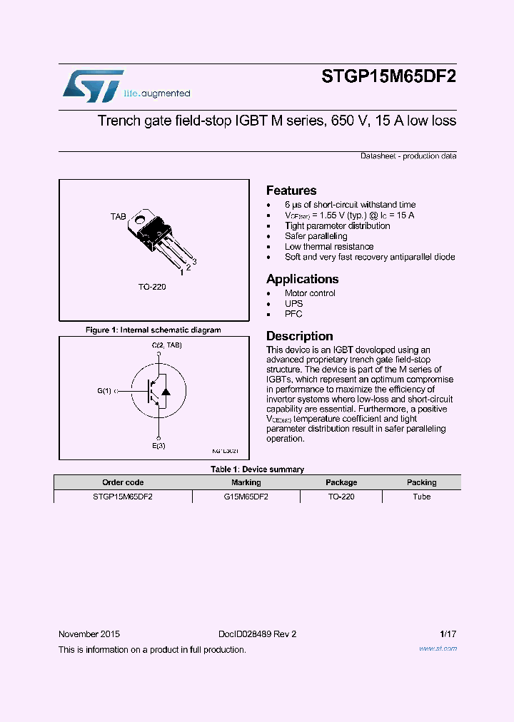 STGP15M65DF2_8405923.PDF Datasheet