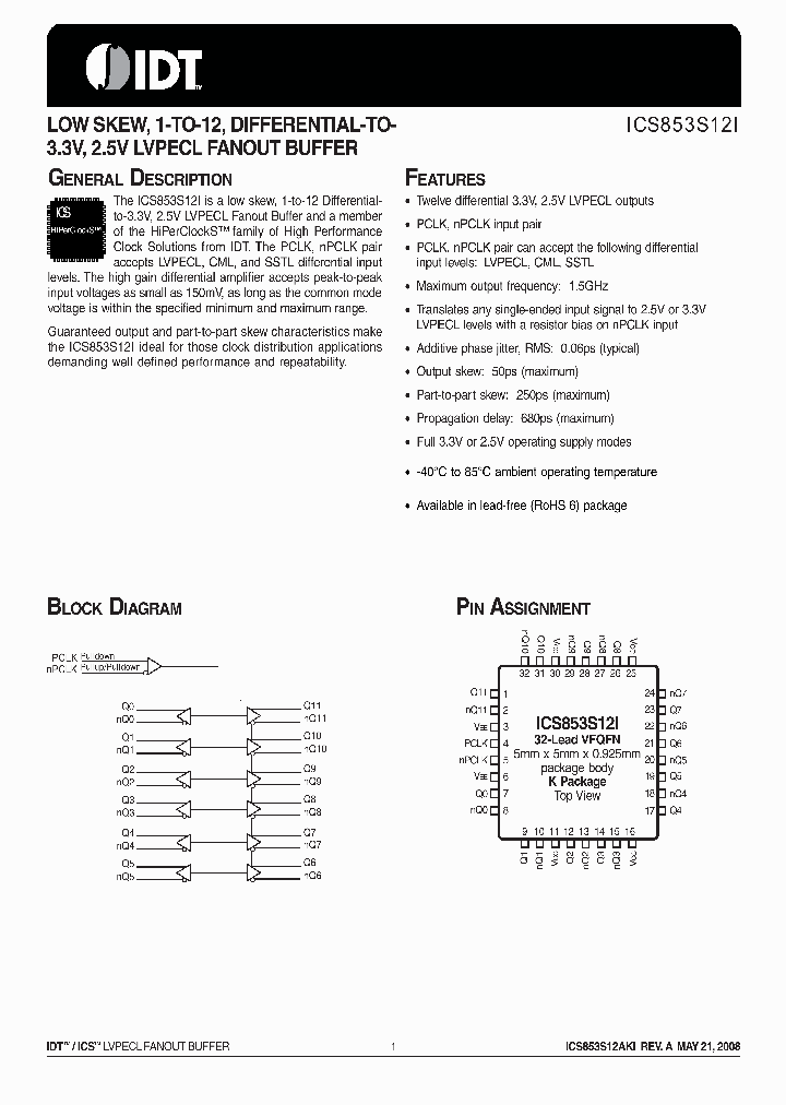 ICS853S12I_8406501.PDF Datasheet