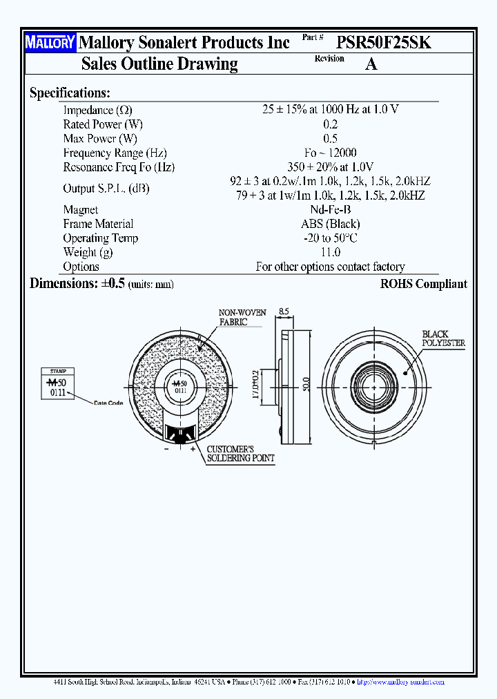 PSR50F25SK_8407158.PDF Datasheet