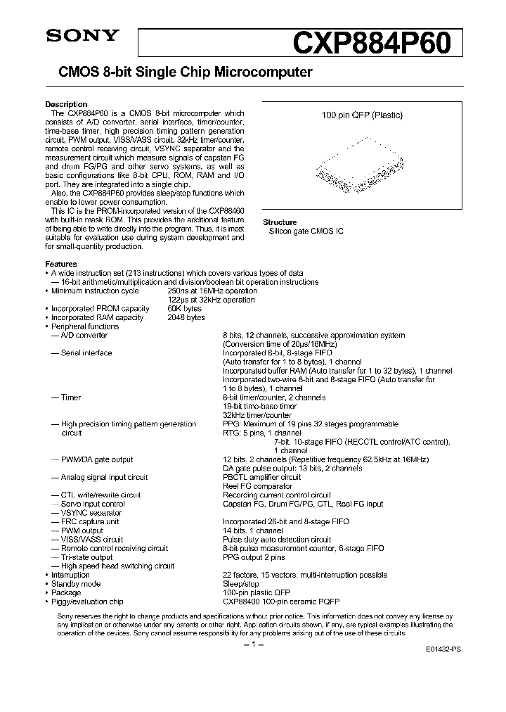 CXP884P60_8408674.PDF Datasheet
