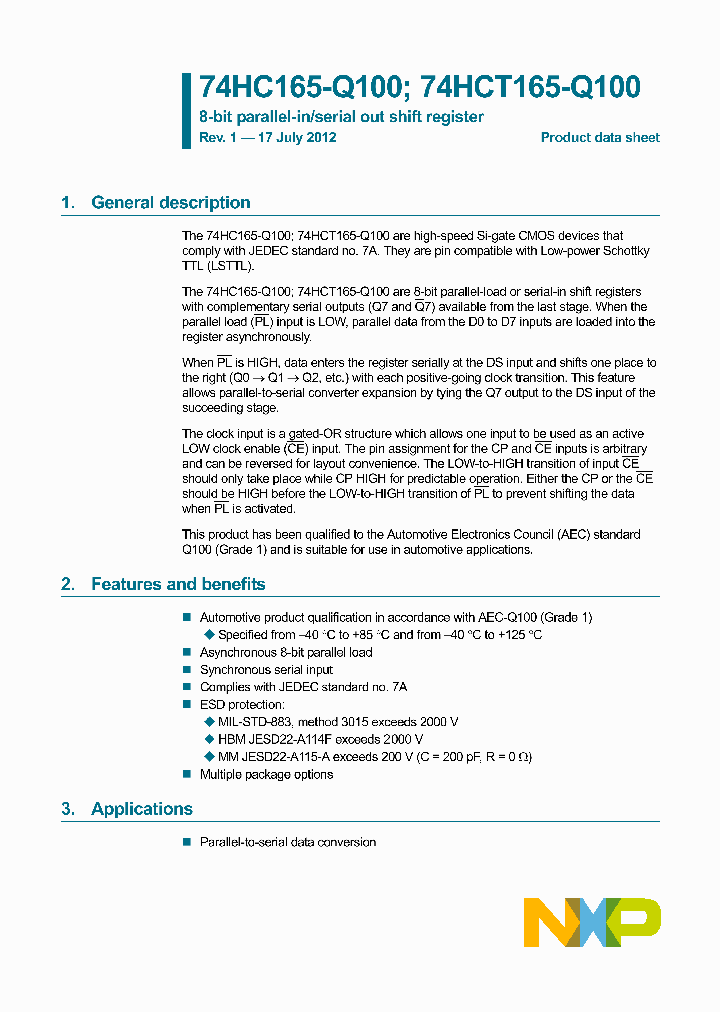 74HC165PW-Q100_8412370.PDF Datasheet