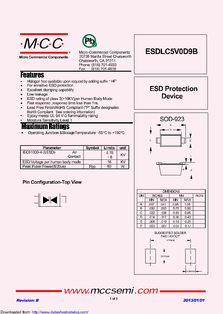 ESDLC5V0D9B_8420527.PDF Datasheet