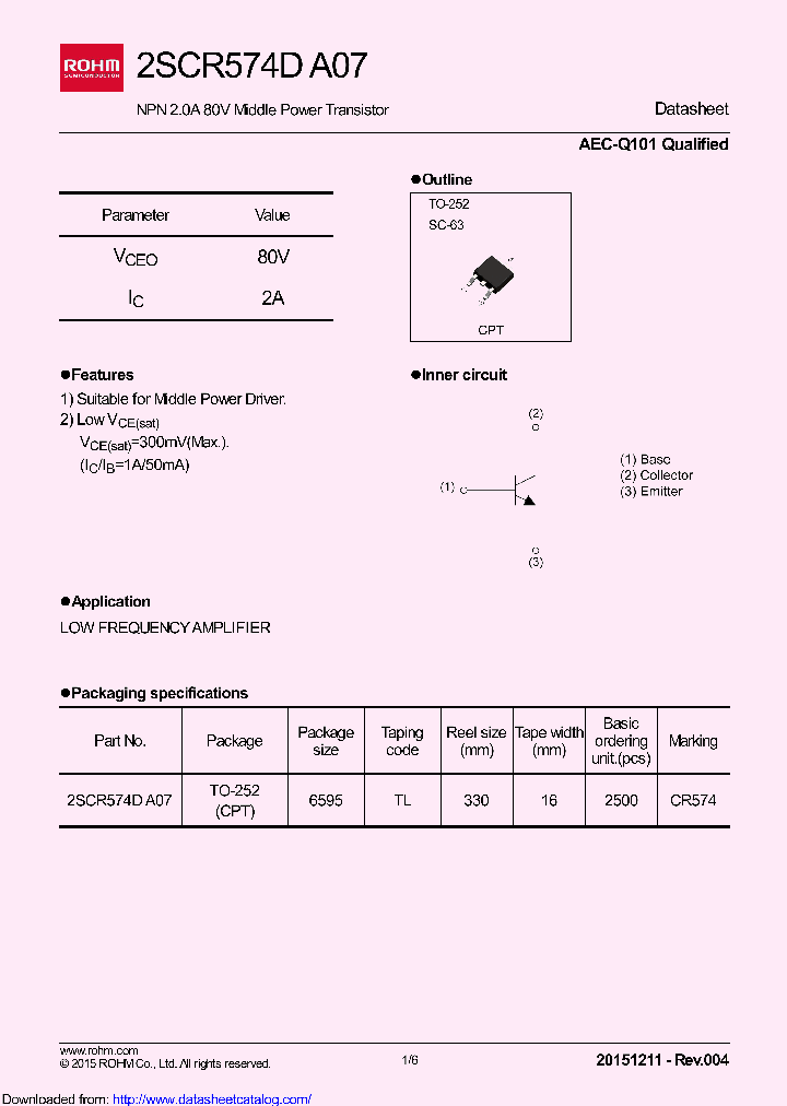 2SCR574DA07_8433945.PDF Datasheet