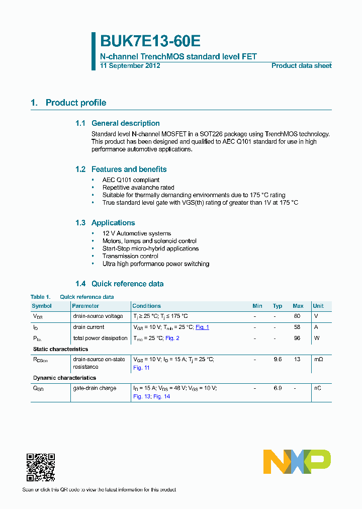 BUK7E13-60E_8434847.PDF Datasheet