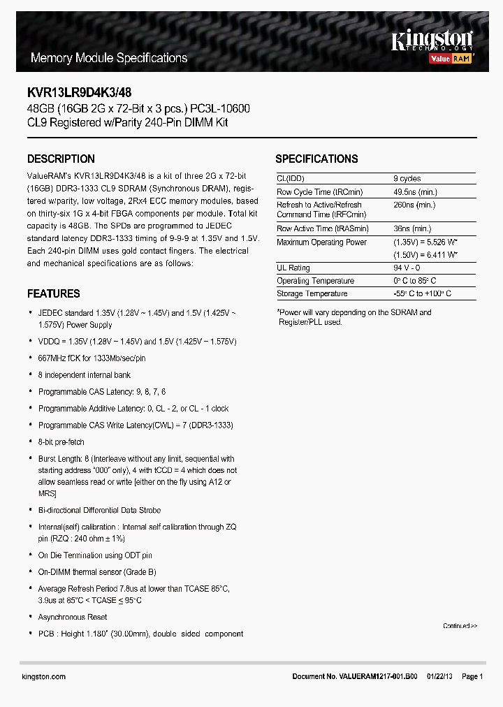 KVR13LR9D4K3-48_8481293.PDF Datasheet
