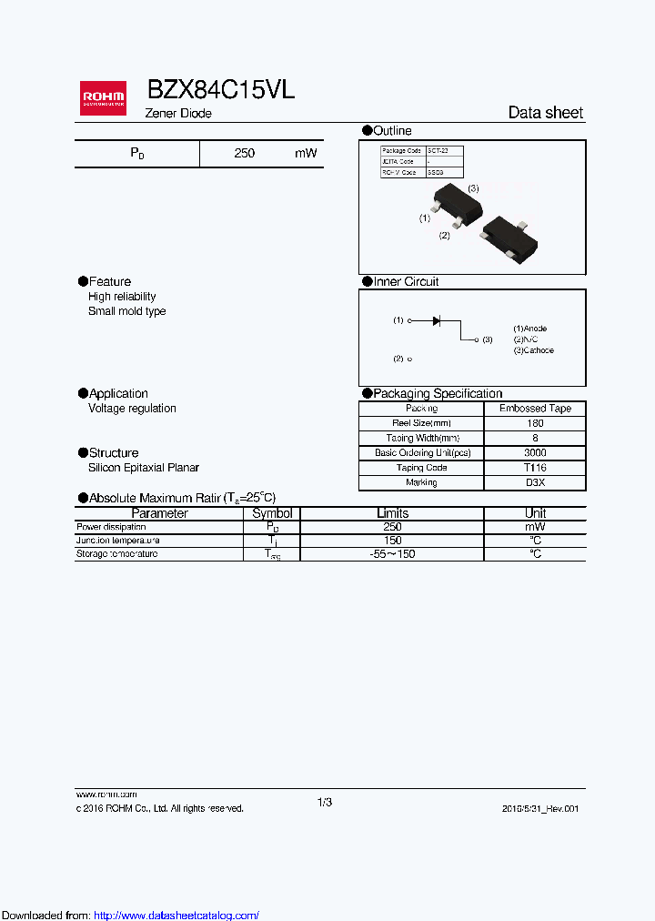 BZX84C15VLT116_8487680.PDF Datasheet