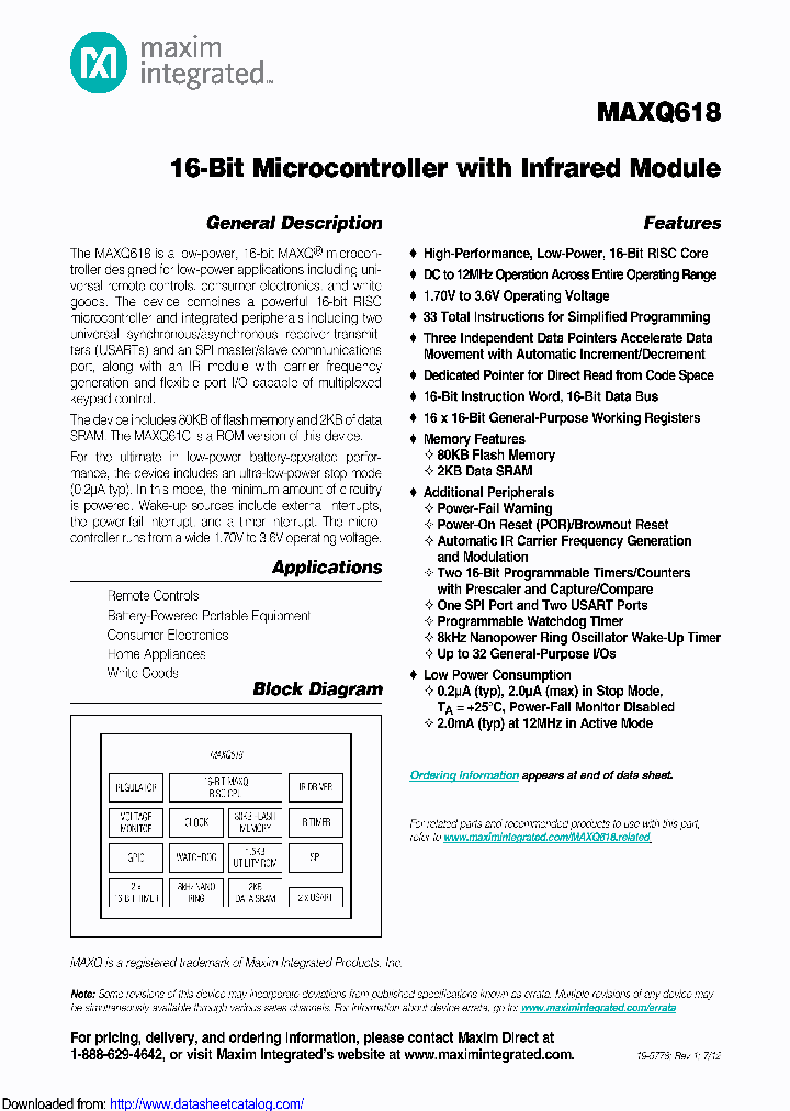 MAXQ618A-UEIT_8496579.PDF Datasheet