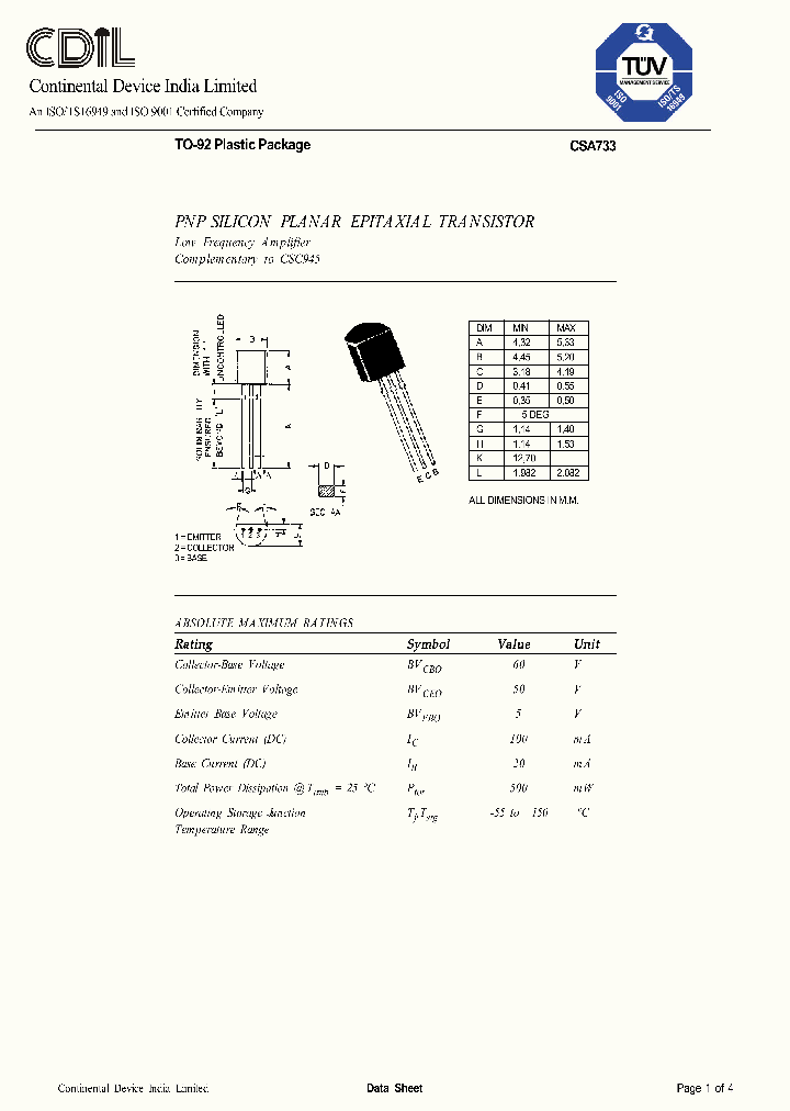 CSA733Q_8520603.PDF Datasheet